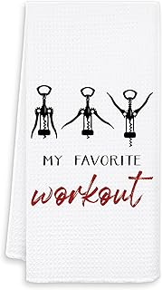 Funny Wine Kitchen Towels, Wine Gift for Women Kitchen Decor, Funny Dish Towel with Saying, Bar Towels for Bartender Kitchen Home Bar, 16x24 Inch