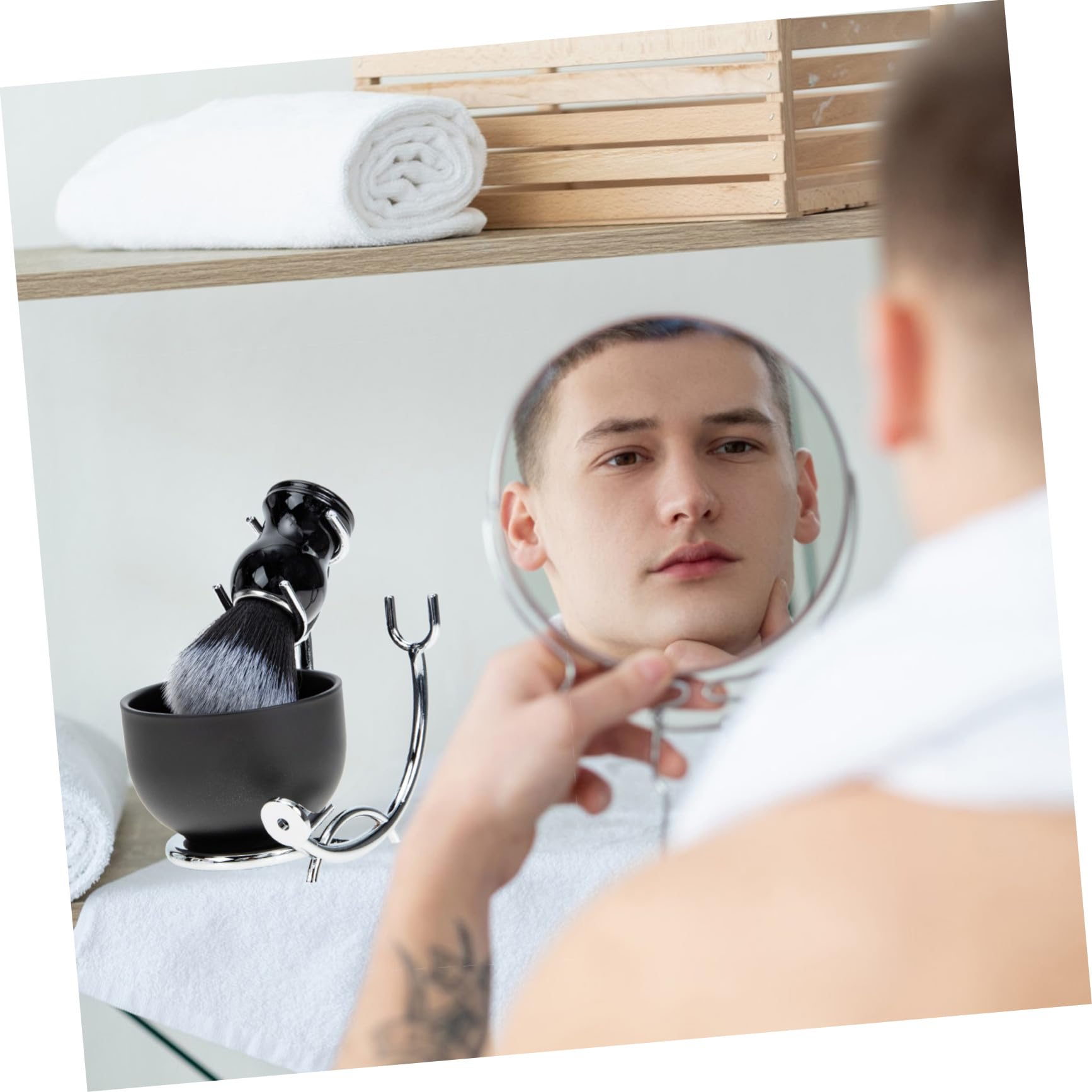 GALPADA Barba Uomo Completo Pennello per Barba Scatola e Pizzetto Strumenti di per Uso Professionale e Domestico