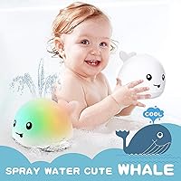 Vista 5 de ZHENDUO Juguetes de baño para bebé, juguetes de baño iluminados, juguetes de bañera con aspersor para niños pequeños, bebés, niños y niñas, juguete