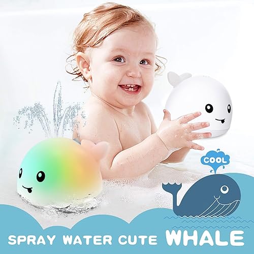 Miniatura 5 de ZHENDUO Juguetes de baño para bebés, juguetes de baño iluminados, juguetes de bañera con aspersor para niños pequeños, niños pequeños, juguete