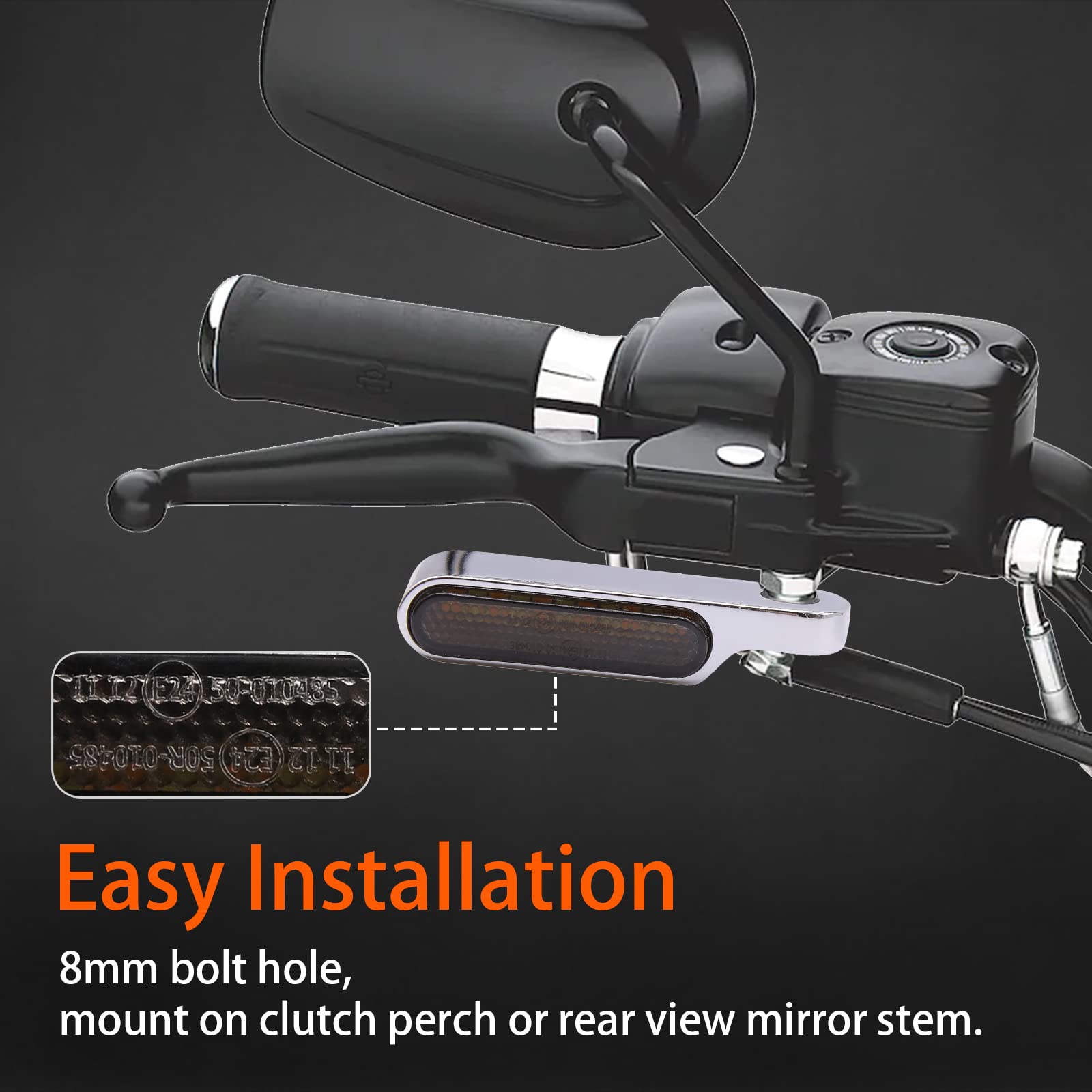 Litinliv 2 Pezzi Indicatori Frecce LED Moto, Mini Indicatori di Direzione, 12V Universali Alluminio Luce Ambra Impermeabile, Frecce Moto LED, per Cruiser Chopper Bobber Scooter Quad