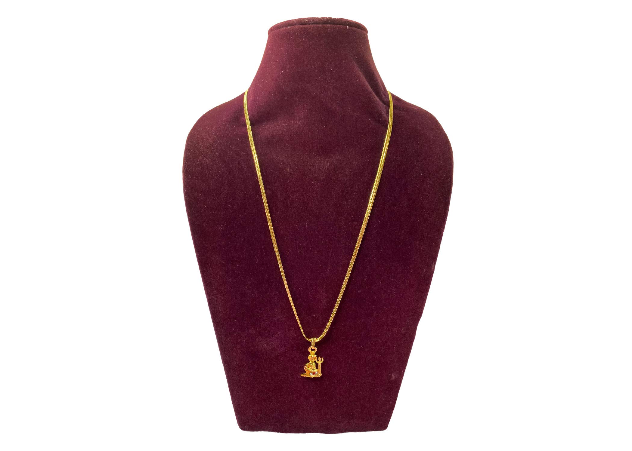 MAHANT JI Gold Plated And American Diamond Shivling Trishul Locket With Chain, Gangajal And Chandan From Kashi