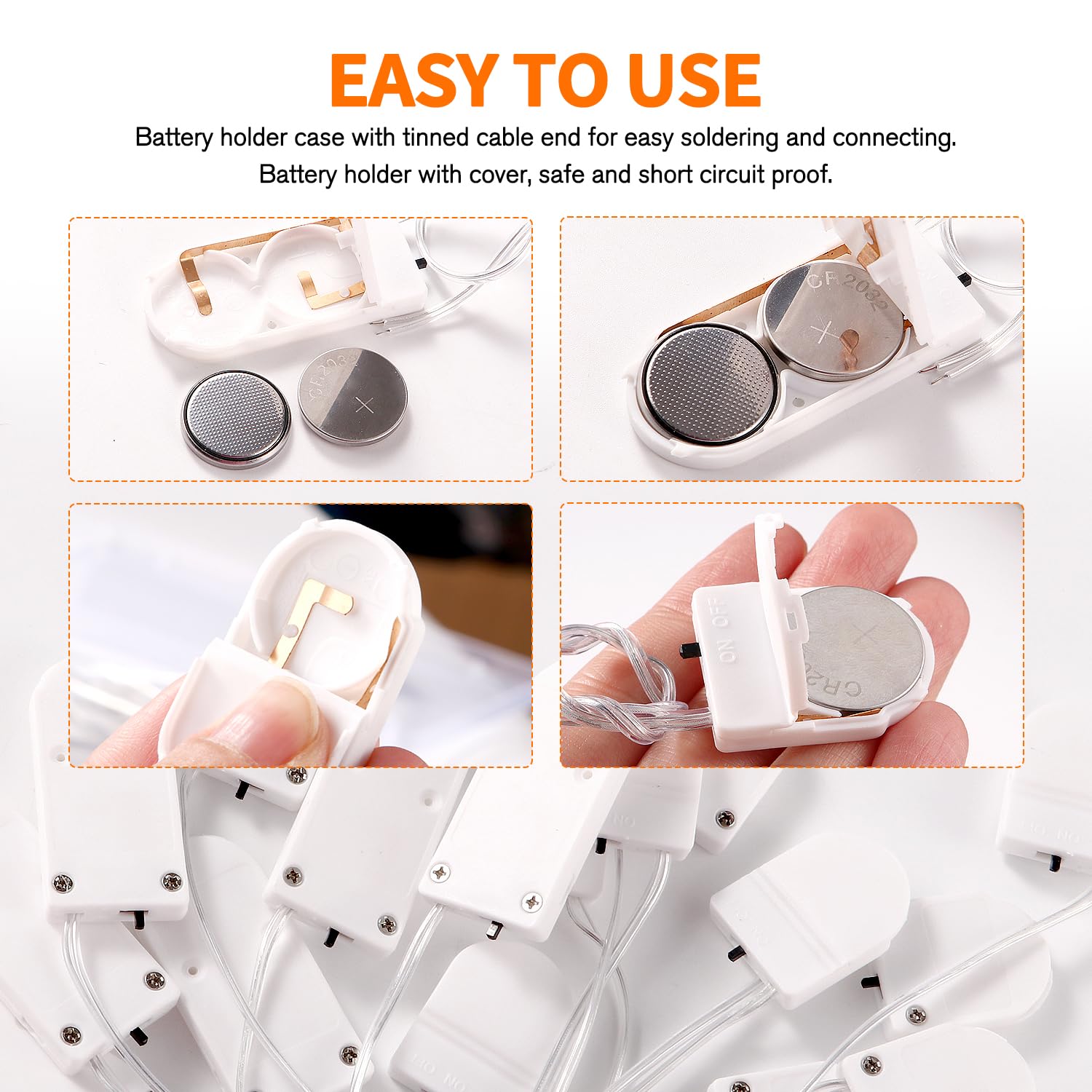 20 Supporti Batteria CR2032 Con Interruttore ON/OFF – Portabatterie A Moneta Con Fili, Per Elettronica E Hobby