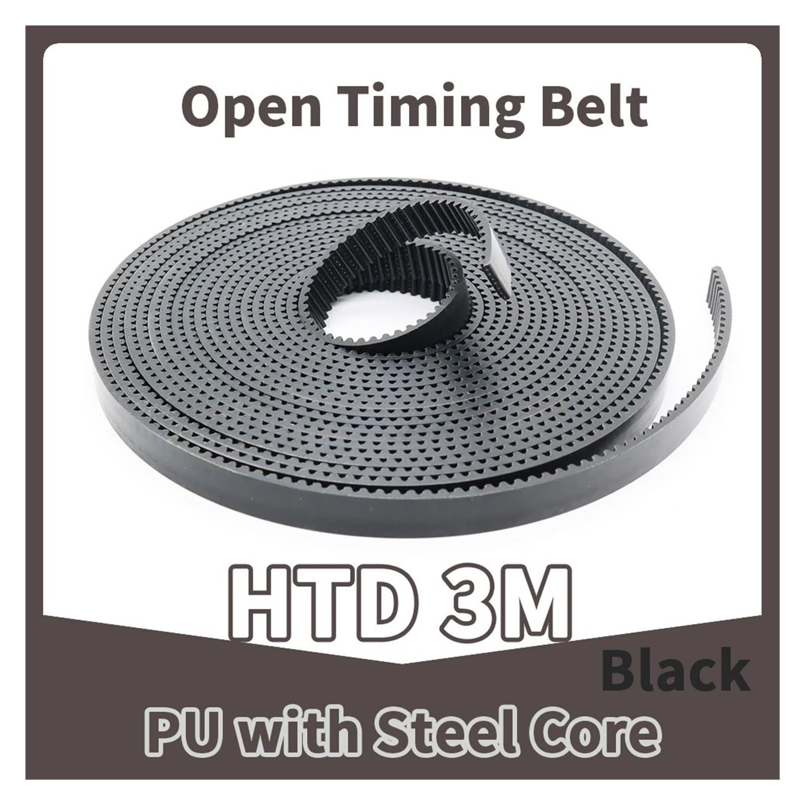 Courroie Courroie Synchronisation Ouverte HTD 300CM Noyau En Acier Noir Largeur 300CM 9/10/15mm~40mm Synchrone PU Acier Polyuréthane Transmission Courroies(20M,20mm)