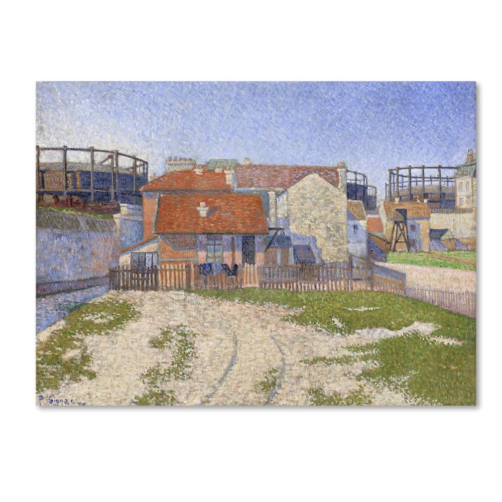 Gas Storage At Clichy by Paul Signac, 14x19-Inch Canvas Wall Art