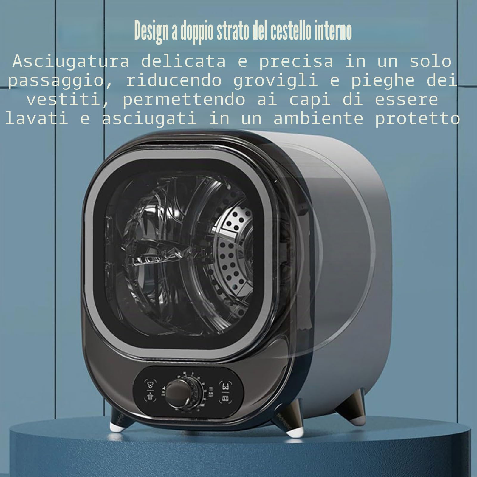 Asciugatrice Piccola, asciugatrice a condensatore Portatile da 3 kg, Mini asciugatrice con 5 modalità di Asciugatura Automatica, for Uso da banco o a Parete (Color : Green)