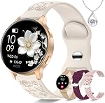 Smart Watch for Women, 1.27" HD Fitness Tracker with 4 Bands & Necklace Gift Set, Heart Rate SpO2 Sleep Monitor, 120+ Sport Modes, Call & Notifications, Smartwatch for Android iPhone, 41mm