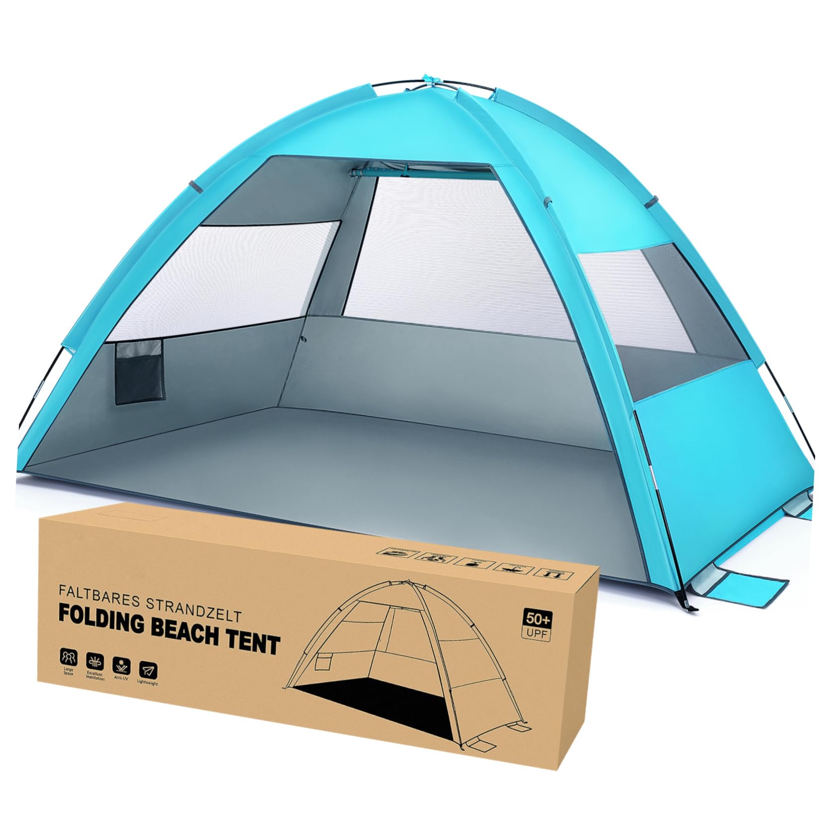 Tente de plage YARNOW grand abri pliable pour pique-nique en famille et farniente au bord de l'eau