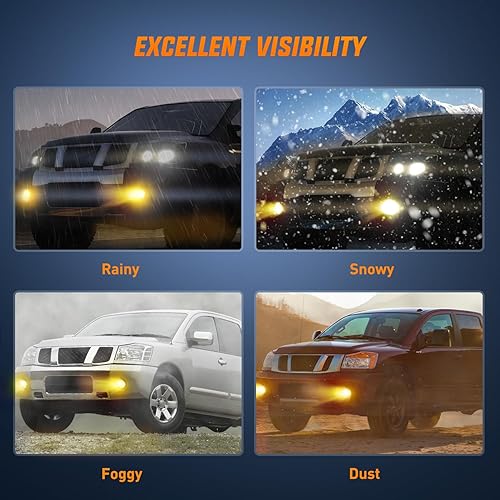 Miniatura 4 de Nilight Conjunto de luz antiniebla compatible con Nissan Armada 2005 2006 2007 2004 2005 2006 2007 2008 2009 2010 2011 2012 2013 2014 2015 Nissan