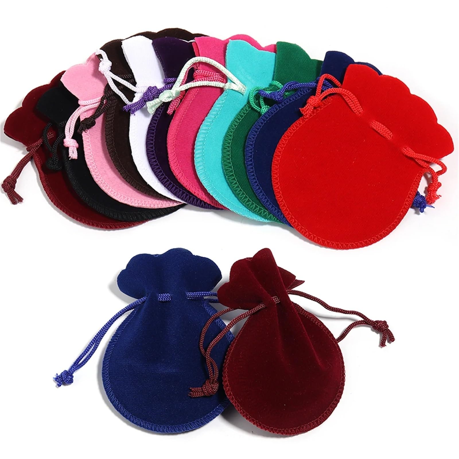 Schmuckbeutel 100 Stück Kürbis-Samt-Geschenkbeutel, Bunte Kordelzug-Schmuck-Aufbewahrungsbeutel for Hochzeit, Party, Verpackung