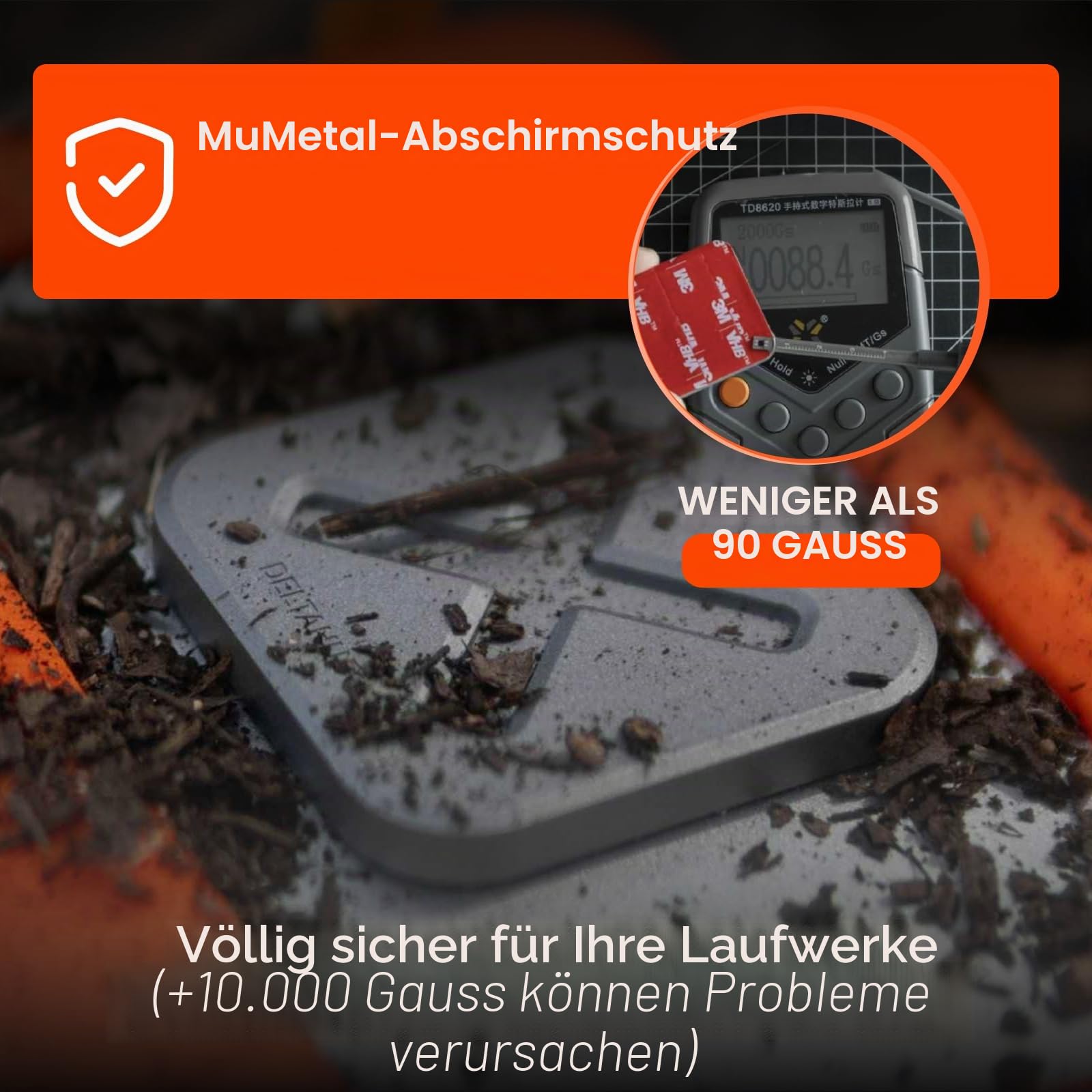DELTAHUB HoldX Magnetische Halterung – Universal-Handy- und externe Gerätehalterung für Laptops, Schreibtische | starker magnetischer Ständer für SSDs und Mobilgeräte (schwarz)