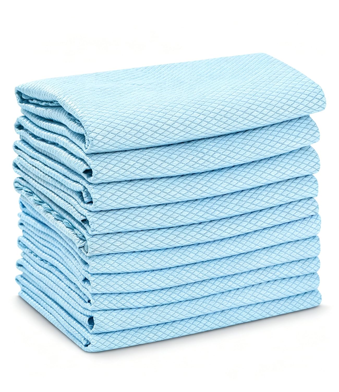 Bixury 10 piezas azul microfibra paño de limpieza reutilizable paño de microfibra paños de limpieza para ventanas cocina cristal espejo