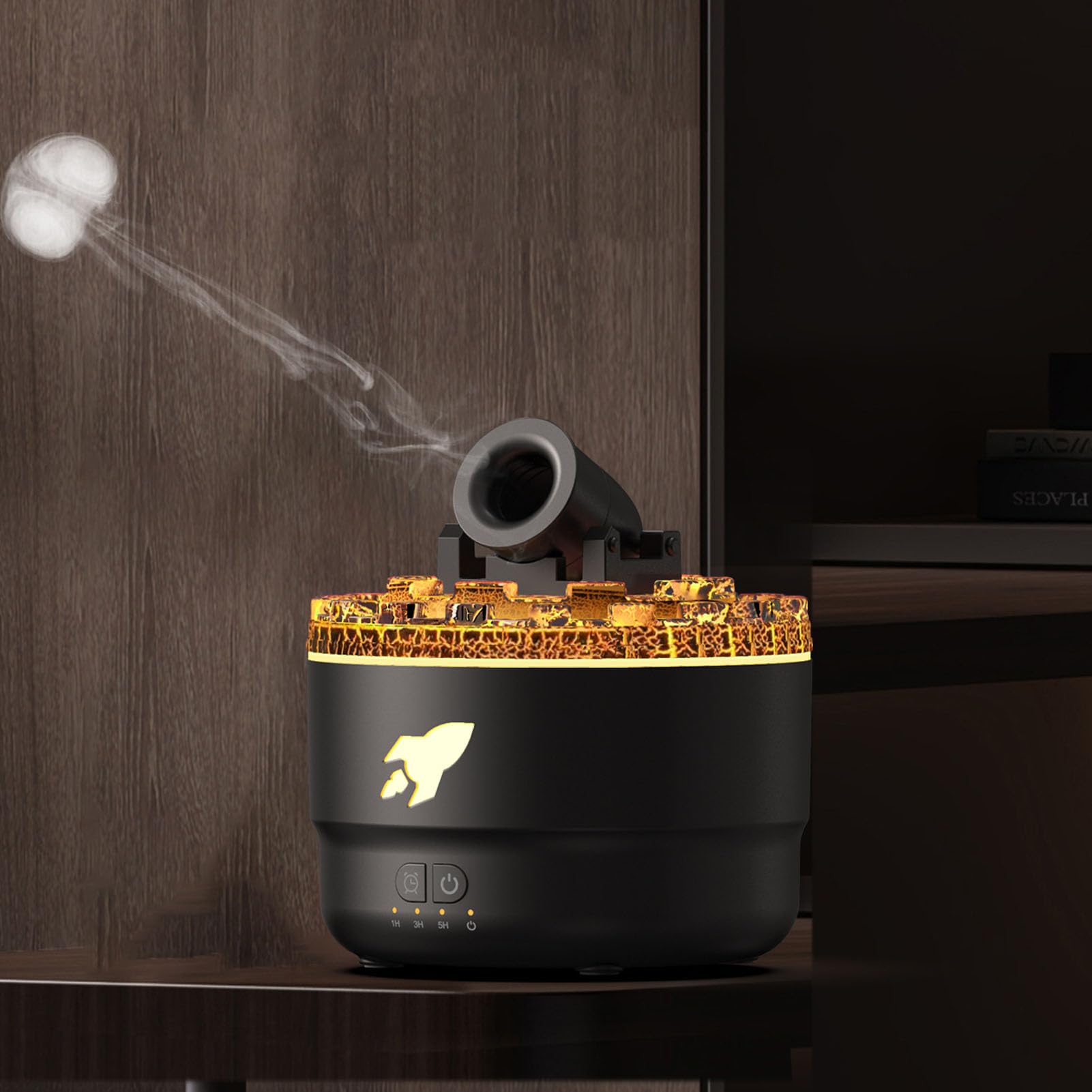 Wakects Diffusore di Fragranze, Diffusore di Aromi di Oli Essenziali da 300 Ml con Luci LED a 7 Colori, 4 modalità Timer per il Relax, Casa, Ufficio, Camera da Letto, Aromaterapia (BLACK)
