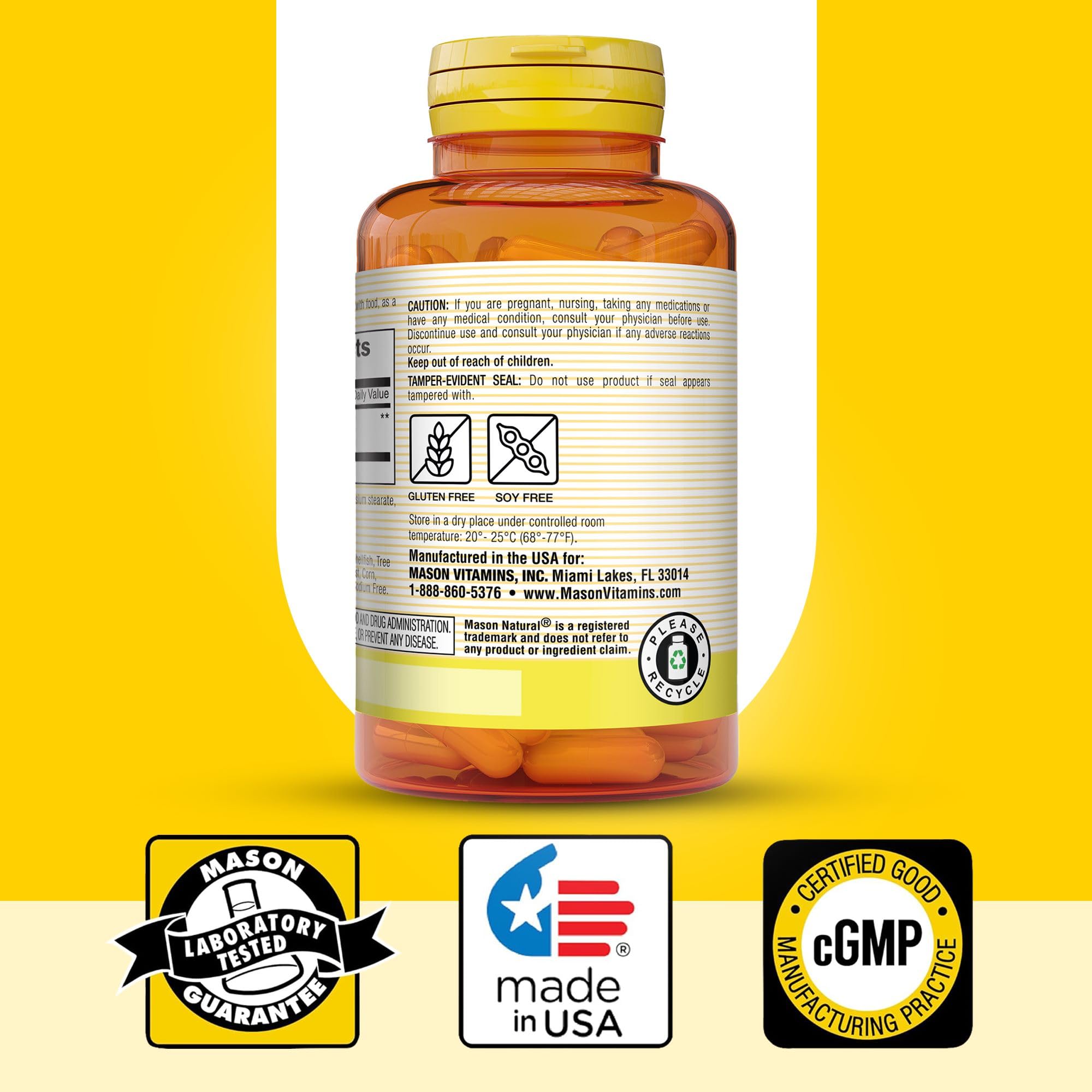 MASON NATURAL Whole Herb Ginger 500 mg, 2 Month Supply, Natural Herbal Supplement, 60 Capsules — Amazon image 6
