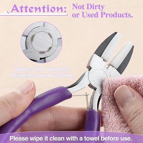 Miniatura 42 de SPEEDWOX Alicates de punta de aguja doblada con mandíbula dentada, alicates de punta larga doblados, alicates removedores de aguja, herramientas