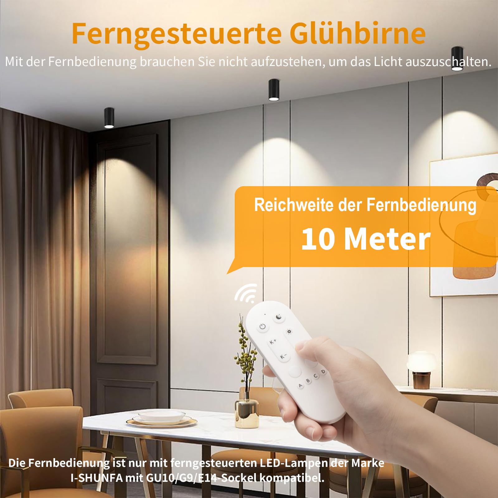 I-SHUNFA Lampadine GU10 LED con Telecomando e Controllo APP,4 Pack