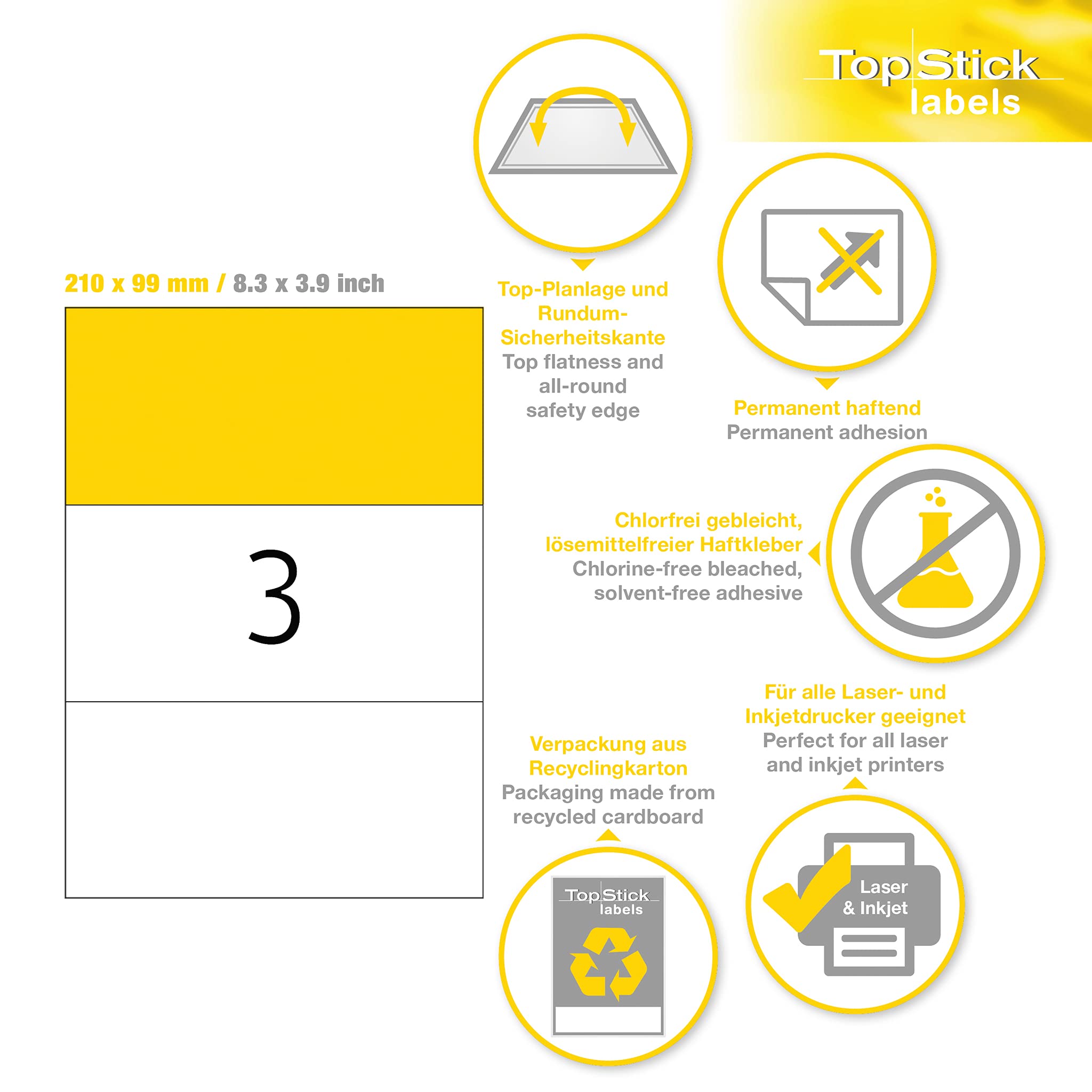 Etichette Per Stampante MULTI 3 Bianco Dritto 100 Fogli 199,6 - Foto 4