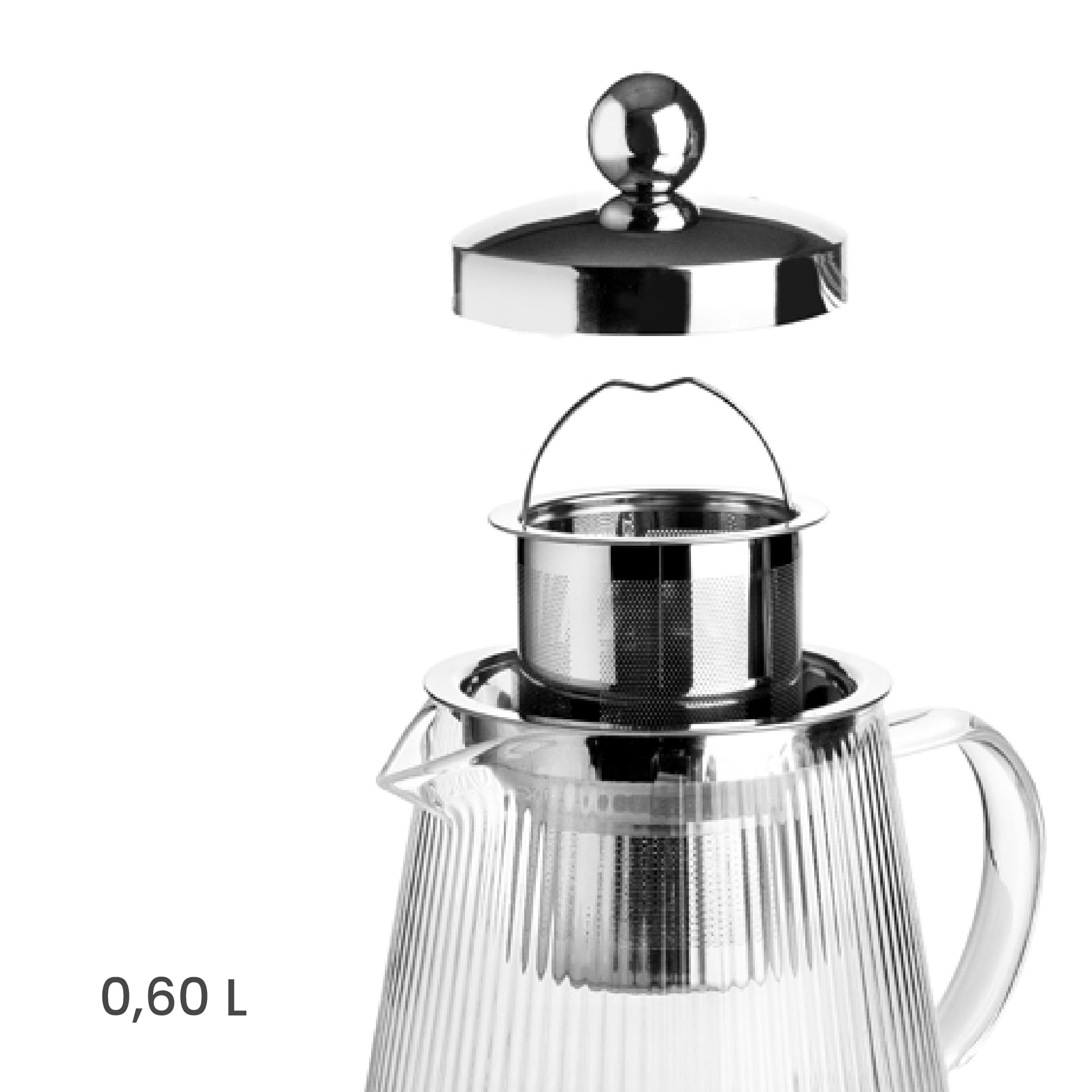 IBILI - Théière en verre avec filtre Elegant, 1200 ml, Borosilicate