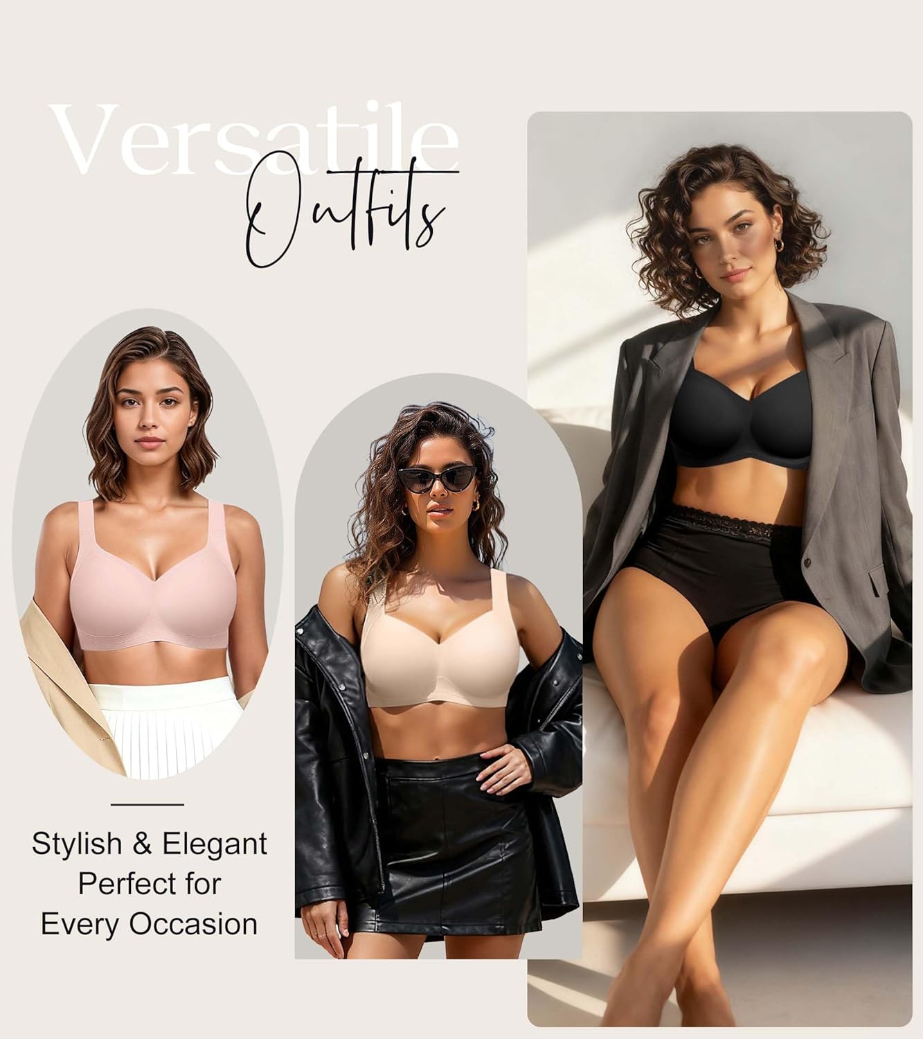 Womens Wireless Jelly Bra Comfort Plus Size Full Coverage Seamless Bras No Underwire Buttery Soft Push Up T-Shirt Bra - Image 7