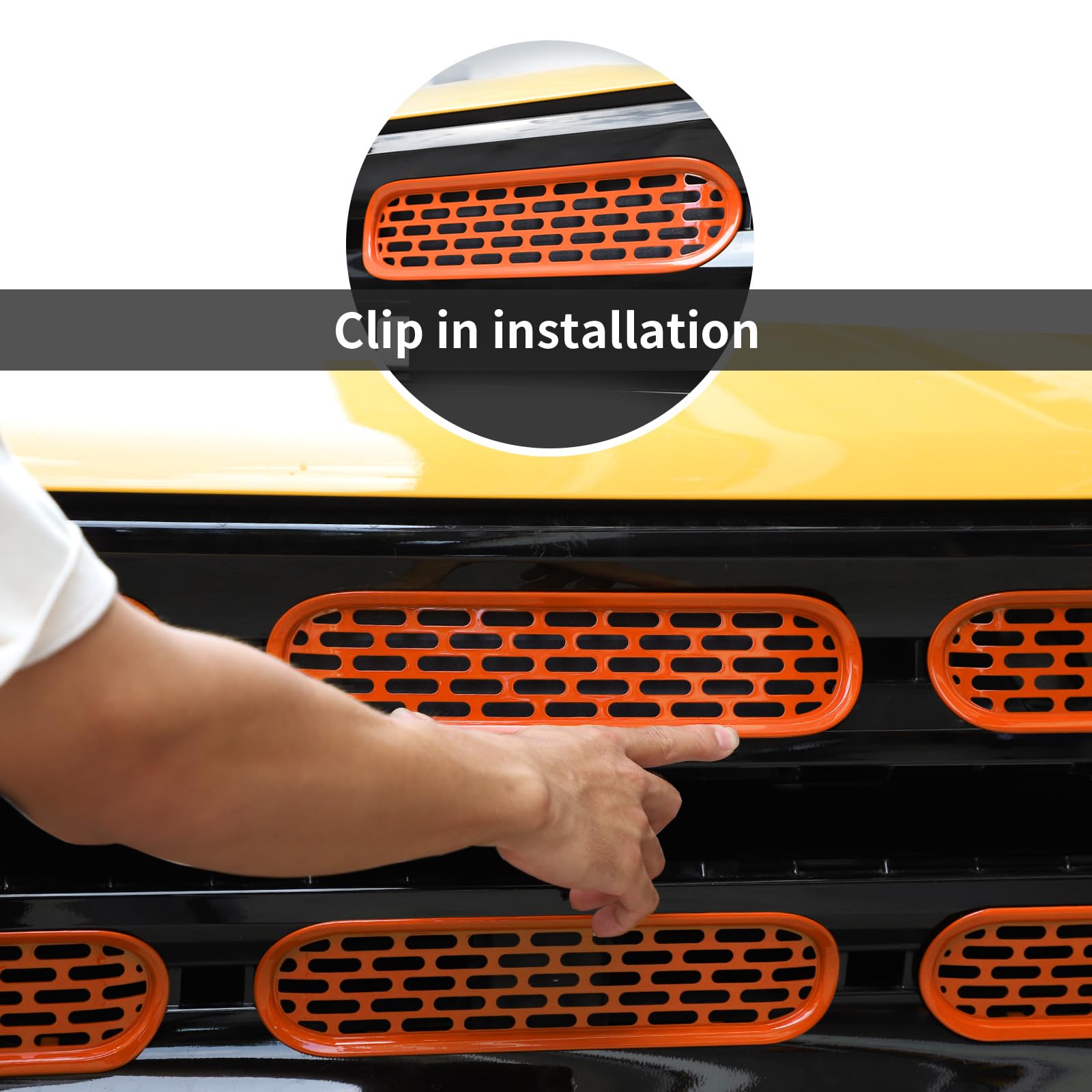 SQQP Front Mesh Grill Insert Compatible With Ford Bronco Sport 2021-2024, Front Grille Insert Guard Cover Trim For Bronco Sport Exterior Accessories(Black