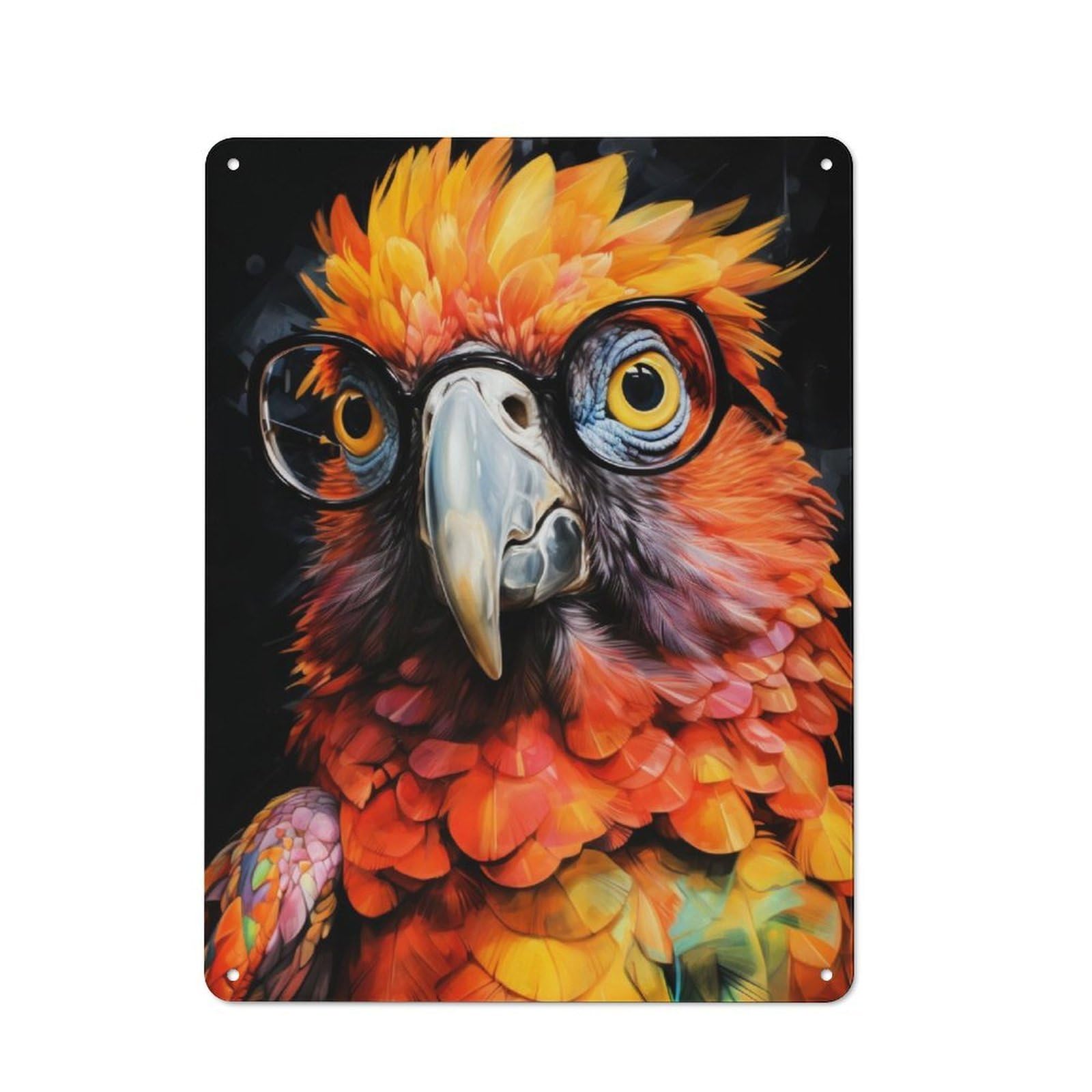 Junmoney Animal Parrot For Man Cave Or Games Room, Retro Metal Plaque 40X30cm, For Metal Sign Collectors, For Garage And Workshop Walls