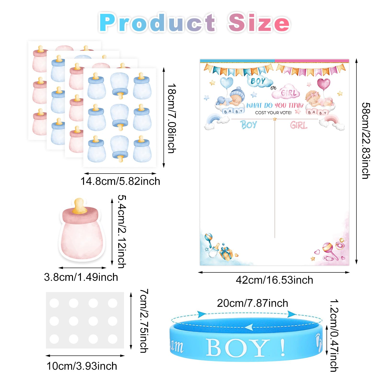 86 stuks babyshower, shower, spel-ideeënbordjes, set met 48