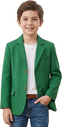 Boys Blazer Suit Jacket Formal Sport Coats Solid Color Tuxedo Blazers