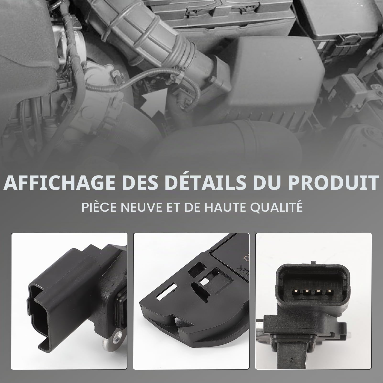 Capteur Débit d'Air Massique (MAF) 4 Pins Compatible 208 308 508 2008 3008 5008 / C3 C4 C5 / DS3 DS4 9677093080, AFH50M-27, 1.5 BlueHDi 1.6 HDi 2.0 Turbo D