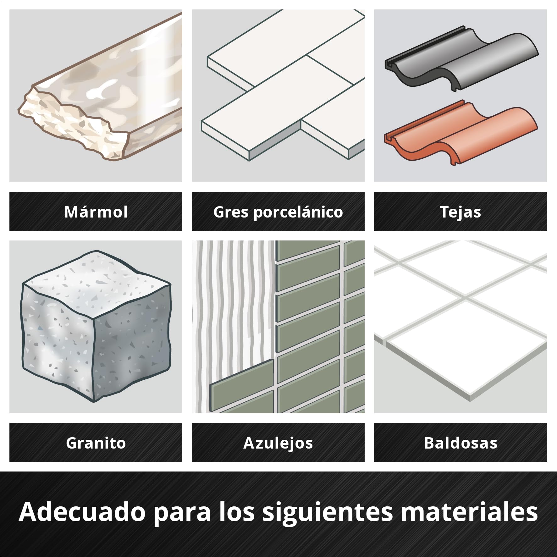 Juego de 4 brocas de porcelanico surtidas.