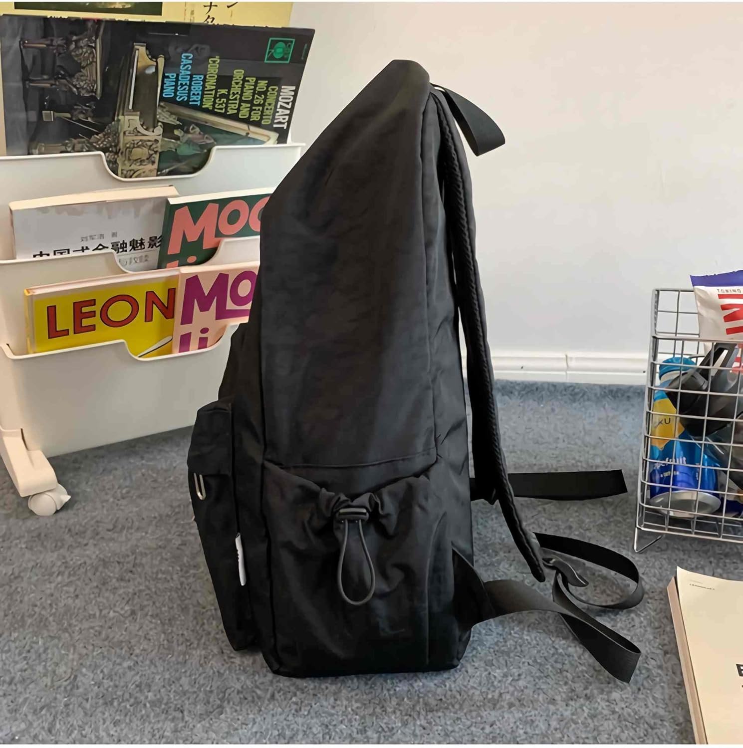 Lefe Liee cute y2k star backpack for women, kawaii canvas aesthetic bookbag, preppy grunge simple emo trendy backpack bag - Image 5