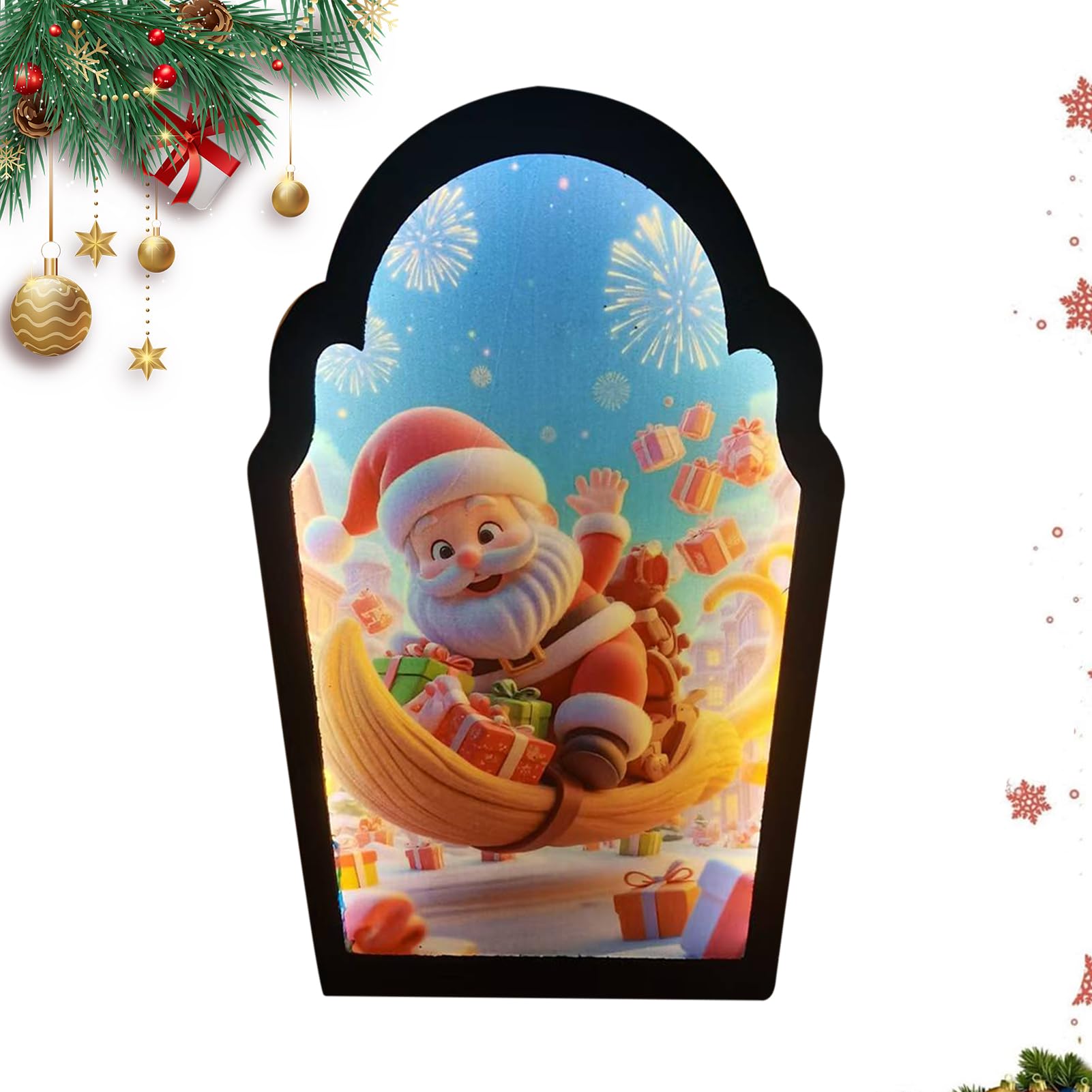 Luce notturna a forma di albero di Natale, lampada da tavolo decorativa a forma di stella, piccola lampada per albero festivo, illuminazione invernale suggestiva