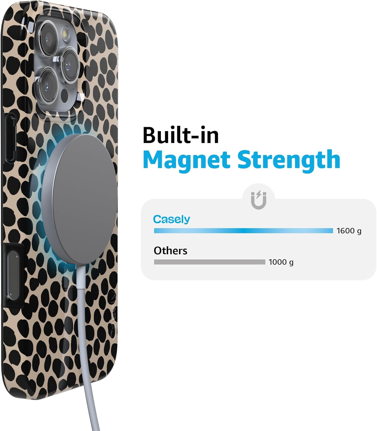 Casely iPhone 16 Pro Max Case | Lost in Spots | Cheetah Print | Compatible with MagSafe | Classic Ultra Slim Design - Image 5
