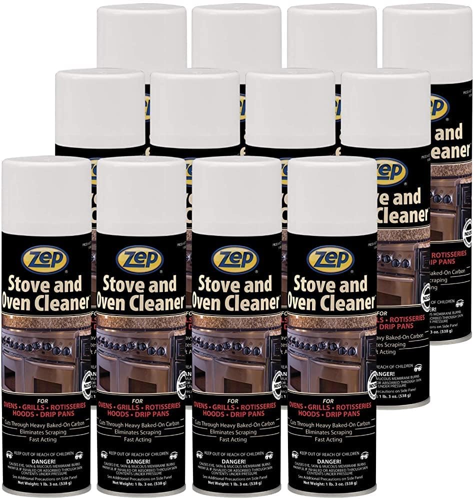 Heavy-Duty Foaming Oven and Stove Cleaner - 19 oz (Case of 12) 27101 - Commercial Strength, Clings to sides, Hoods, and Racks