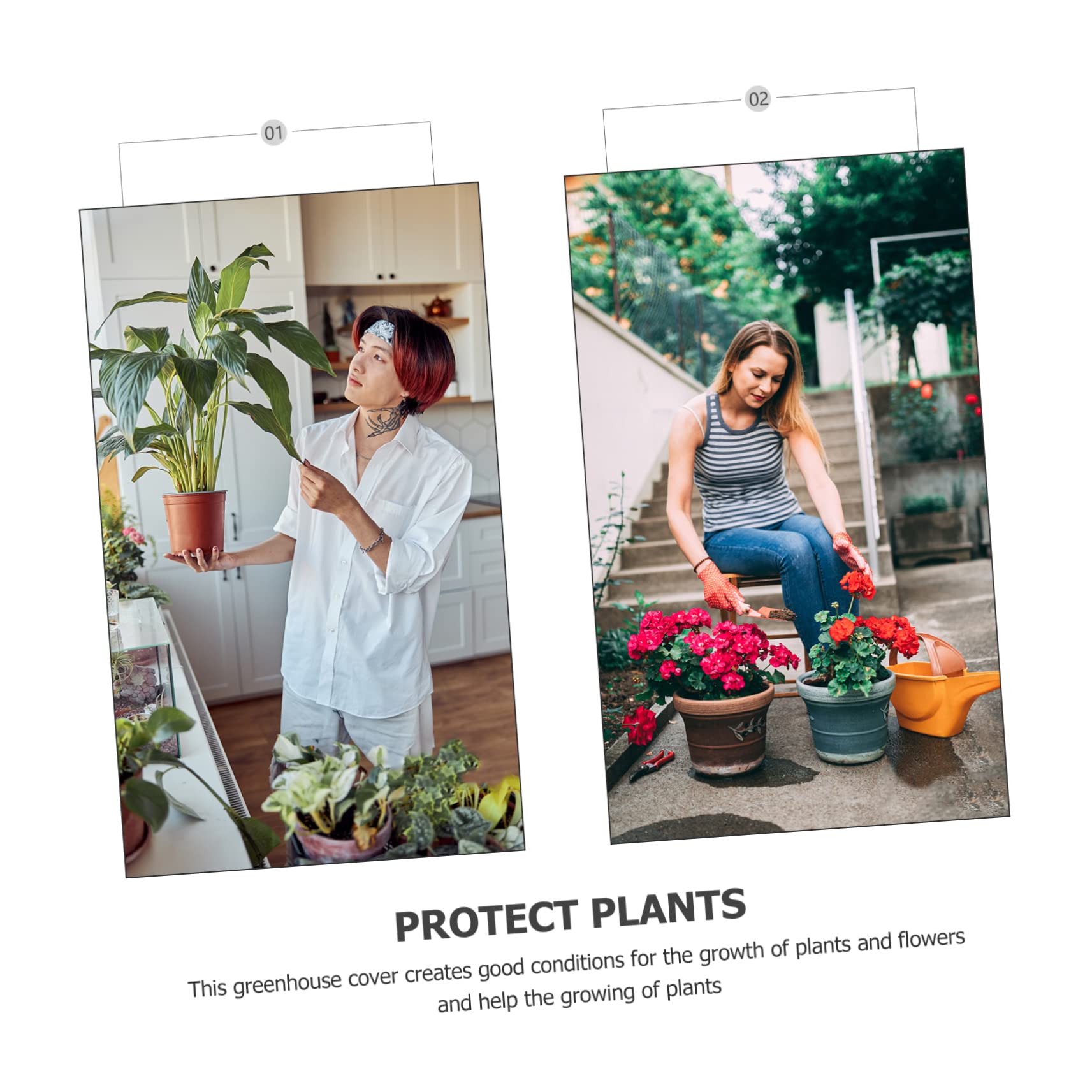 Invernadero de Plástico para Plantas, Cubierta Térmica para Exterior E Interior, Soporte para Flores y Fácil Instalación