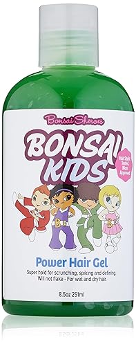 Gel para el cabello para niños y niñas – Fuerte sujeción | Sin descamación | Sin lágrimas – 8 oz – Gel para el cabello para niños