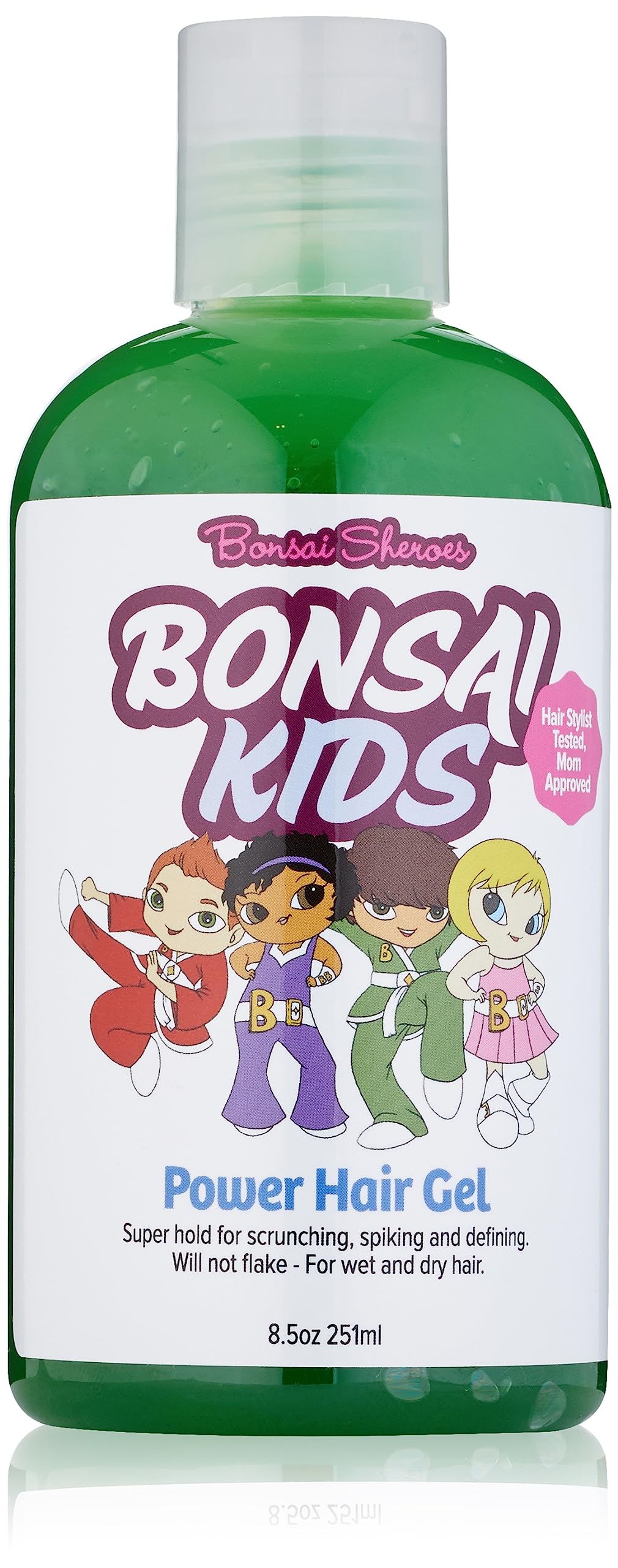 Bonsai Kids Hair Gel, Texturizing Styling, No Flaking, Medium-Strong Hold, 8 oz / 226 g.