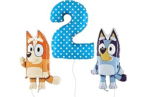 Toyland® Bluey & Bingo Foil Balloon Birthday Pack - 3 Balloon Decorations:...