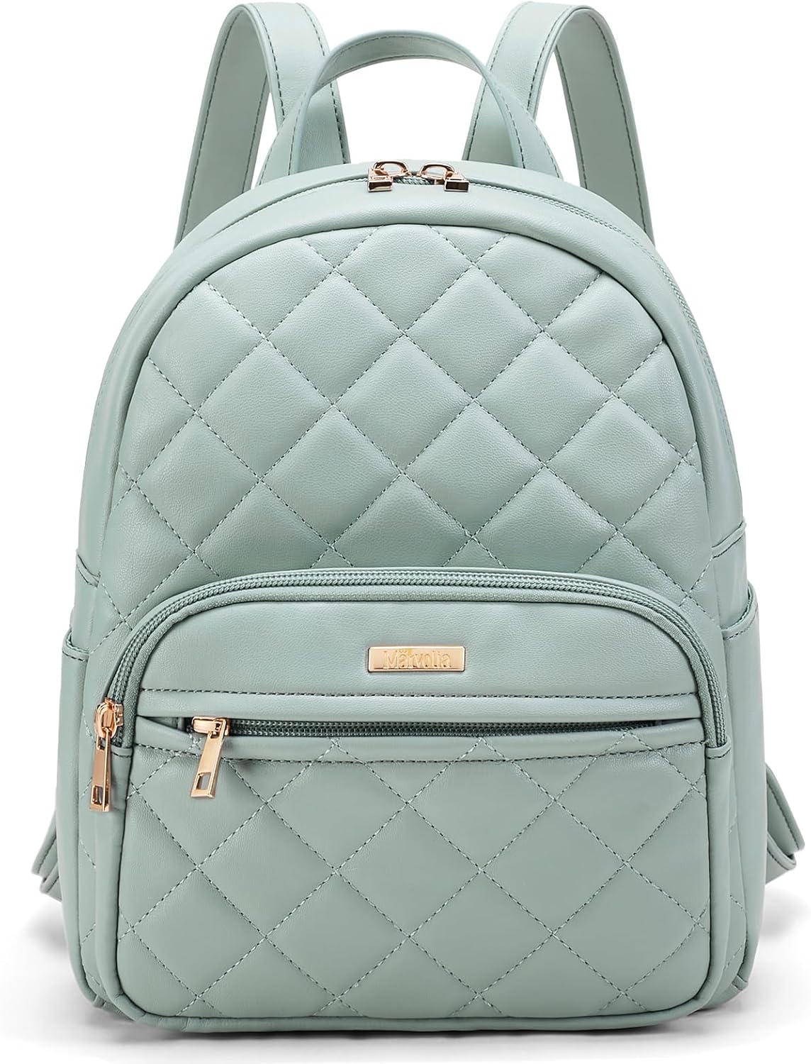 Marvolia Mini Backpack for Women - Vegan Leather Small Fashion Purse for Travel Work Shopping - Green