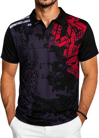 ZITY Golf Polo Shirts for Men Short Sleeve UPF 50+ Athletic Tennis T-Shirt