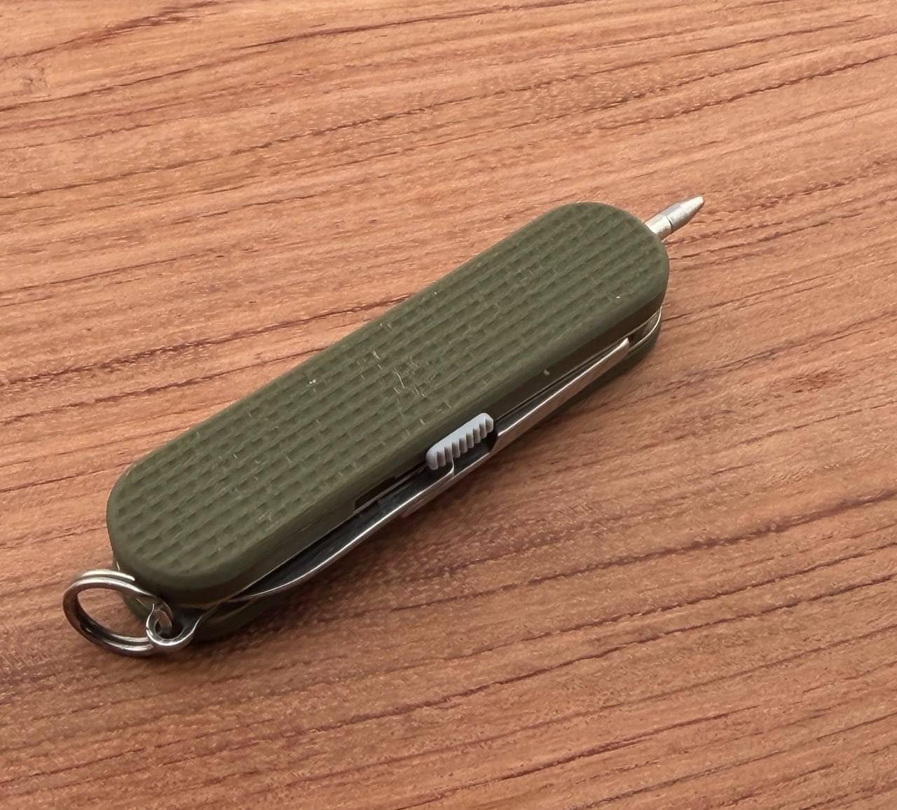 Custom G10 Scales for 58mm Swiss Army Knife | Textured Handle Covers with Slots for Pen, Tweezers & Toothpick | Durable, Premium Upgrade for Swiss Army Knife (Army Green + Accessories)