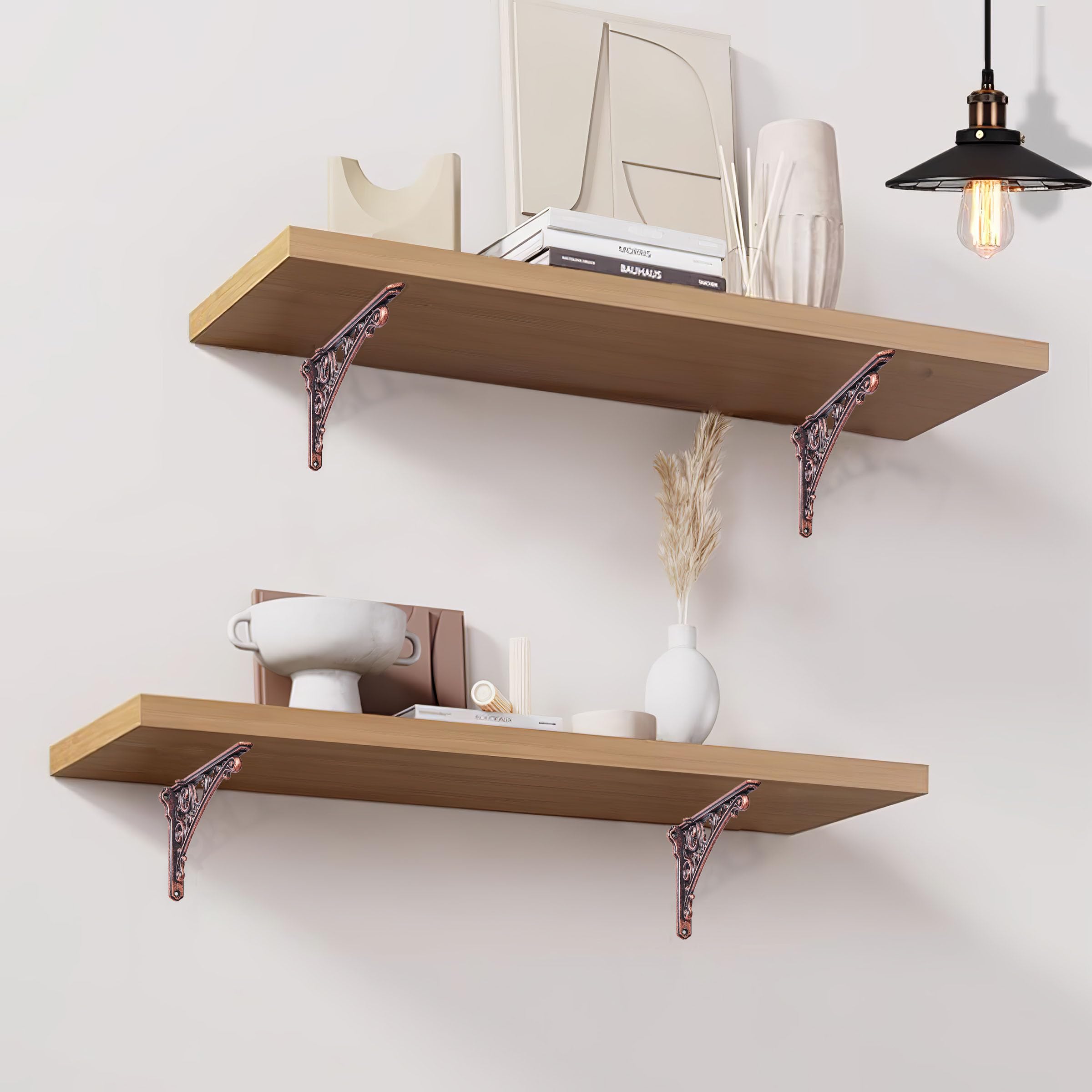 Rustic Vintage Antique Copper Shelf Bracket - BFS, 6 in (152 mm) — KHTUMEWARE