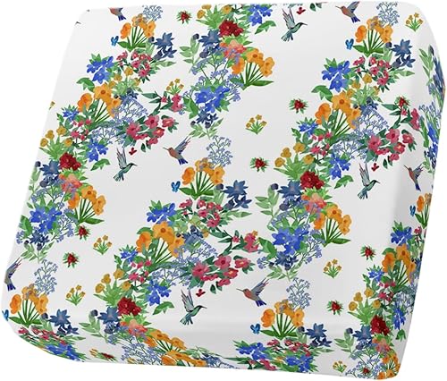 Miniatura 1 de Fundas de cojín elásticas para sofá con estampado floral primaveral, con parte inferior elástica, coloridas fundas de sofá con diseño botánico de