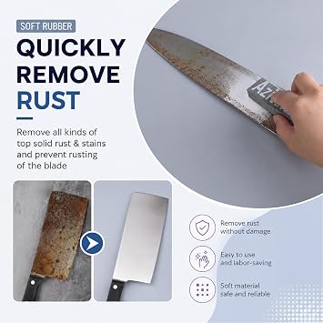Rust Eraser, Cast Iron Rust Remover, Knife Rust Removal & Sharpening Tool - 2 Pack