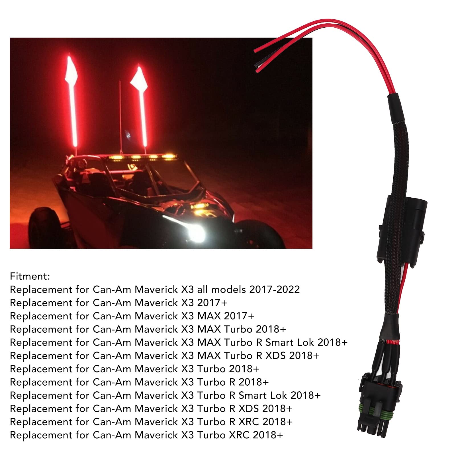 Taillight Wiązka Zasilania dla Can Am Maverick X3 Bicz Hamulca światło Tablicy Rejestracyjnej Wtyczka Zasilania Adapter do Wiązki Przewodów Wymiana Akcesoria UTV
