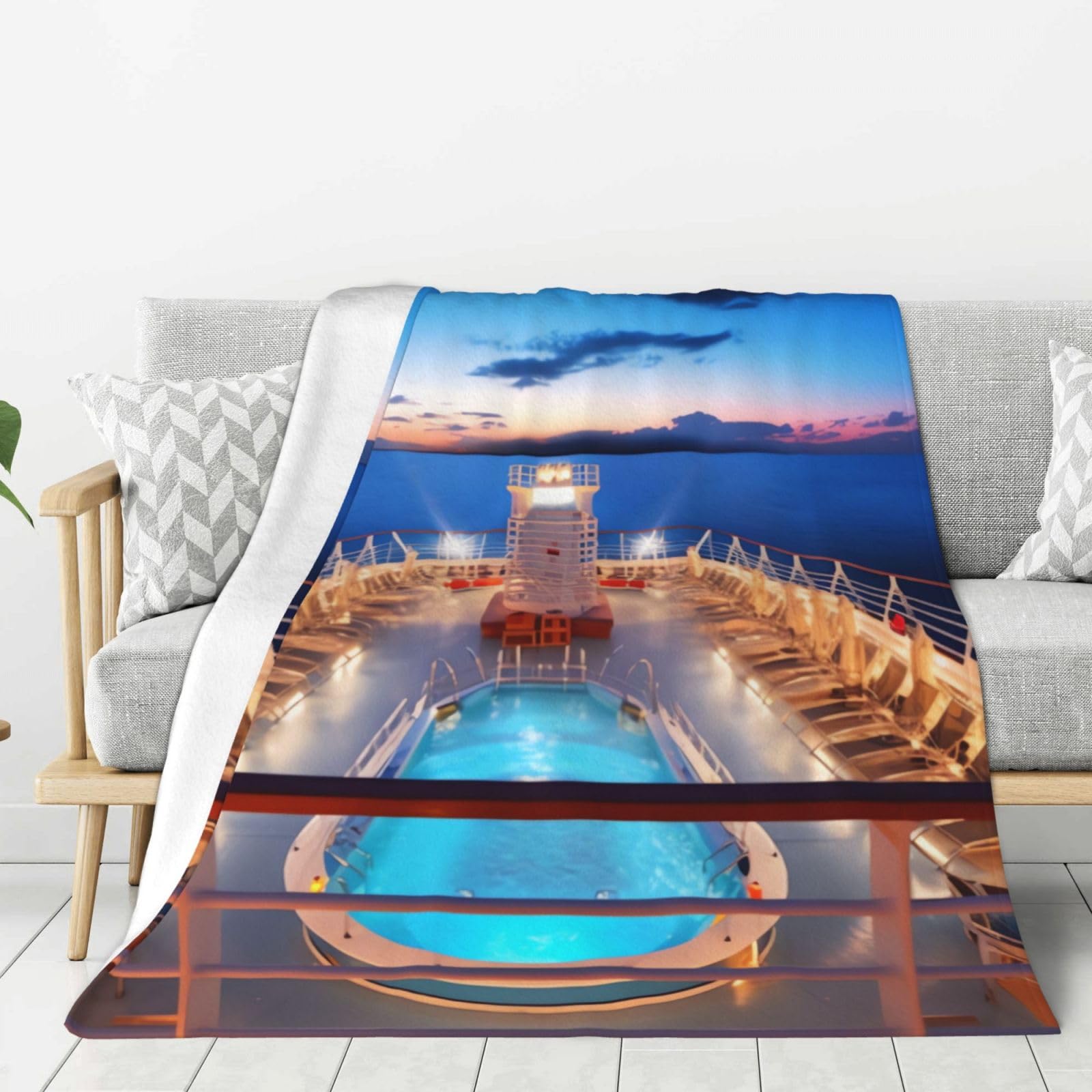 Couverture polaire en flanelle pour bateau et soirée piscine 150x130