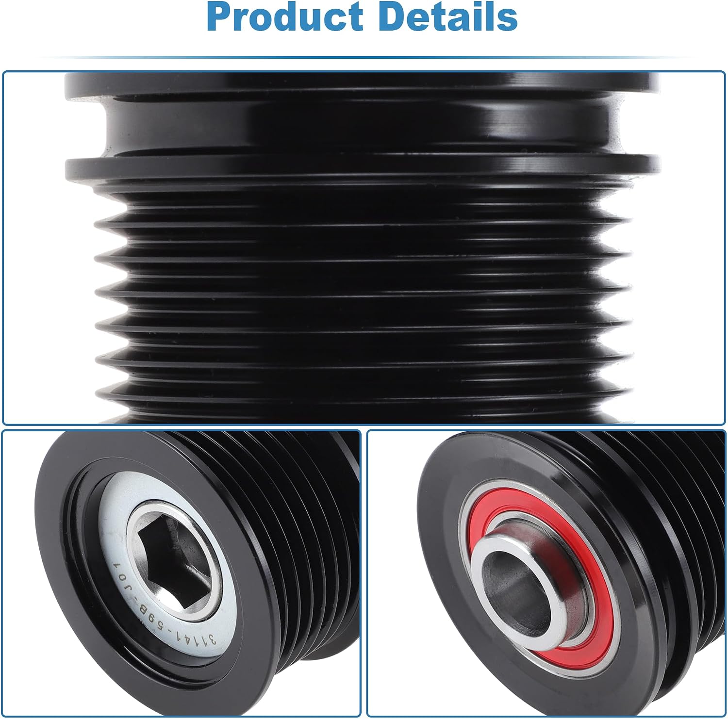3114159BJ01 Alternator Freewheel Clutch Pulley for Acura Integra 2023-2024 L4 for Honda Accord 2018-2024 L4 1.5L Overrunning Alternator Pulley 1 Set