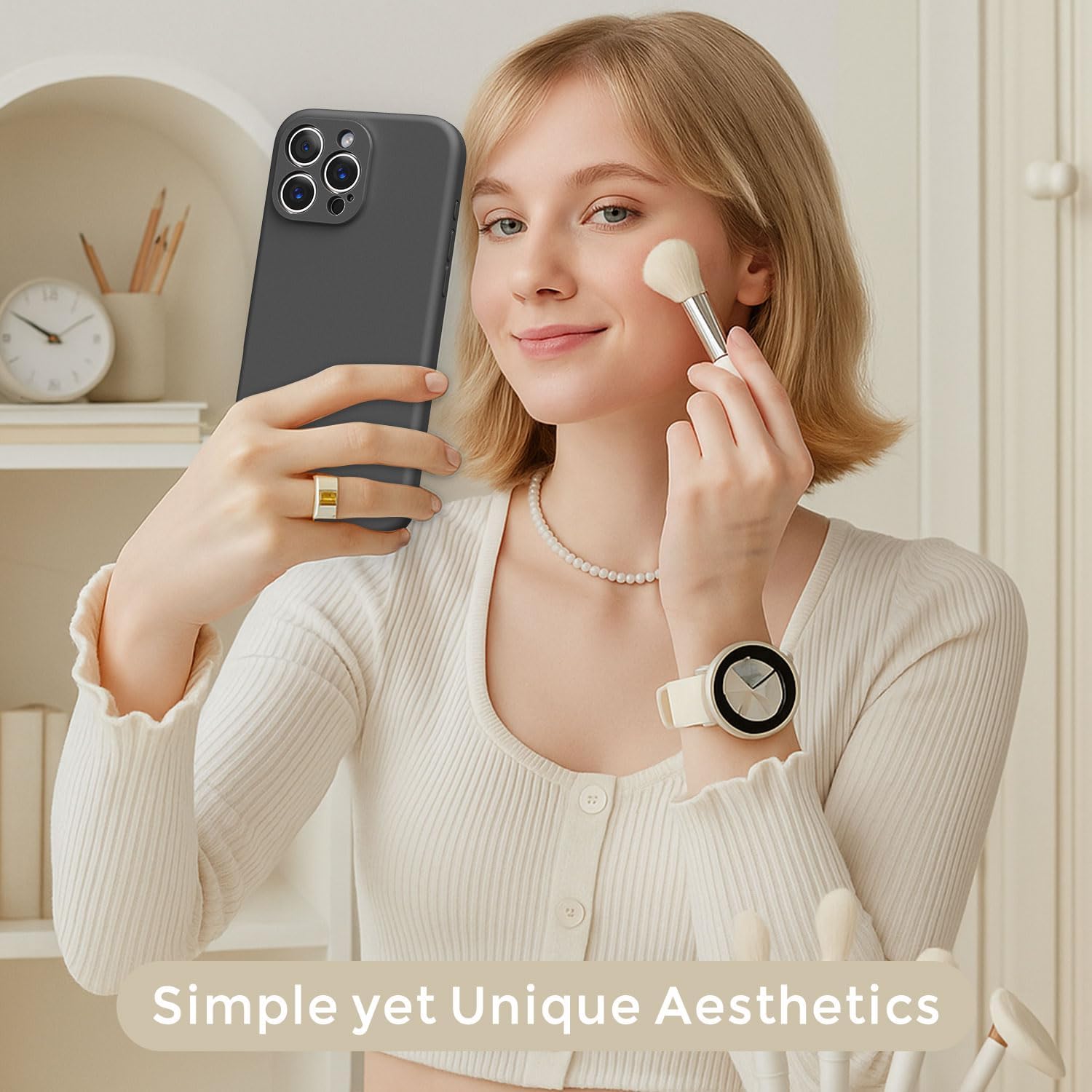 Ktele Magnetic for iPhone 16 Pro Max Case [Compatible with Magsafe] [Premium Silicone Satin-Smooth Touch] Slim Shockproof Anti-Scratch Microfiber Lining Case, 6.9 inch, Black - Image 7