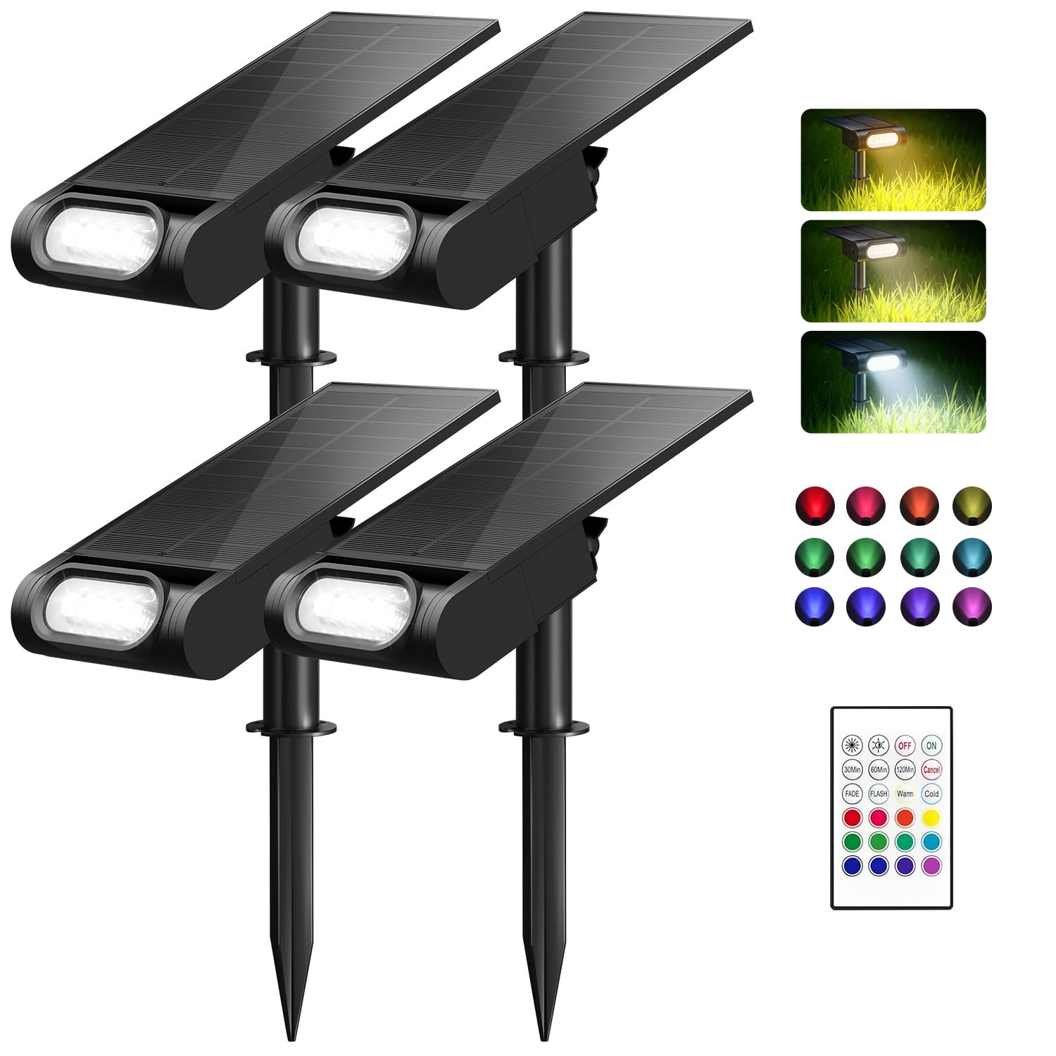 Amazon.com: Brthera RGB Christmas Solar Spot Lights Outdoor, 12