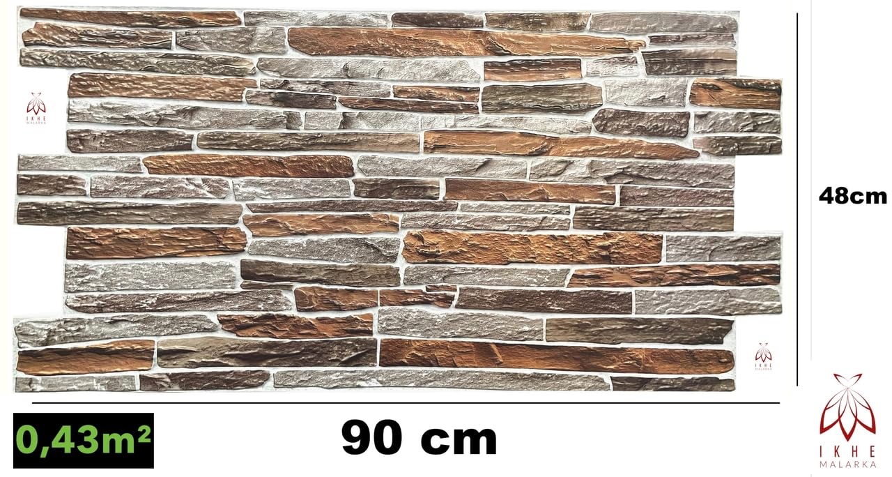 CPVC09 - Paneles de PVC 3D (12 m², aspecto de piedra, 28 unidades, revestimiento de pared, techo, revestimiento de PVC, imitación de azulejos, 90 x 48 cm)