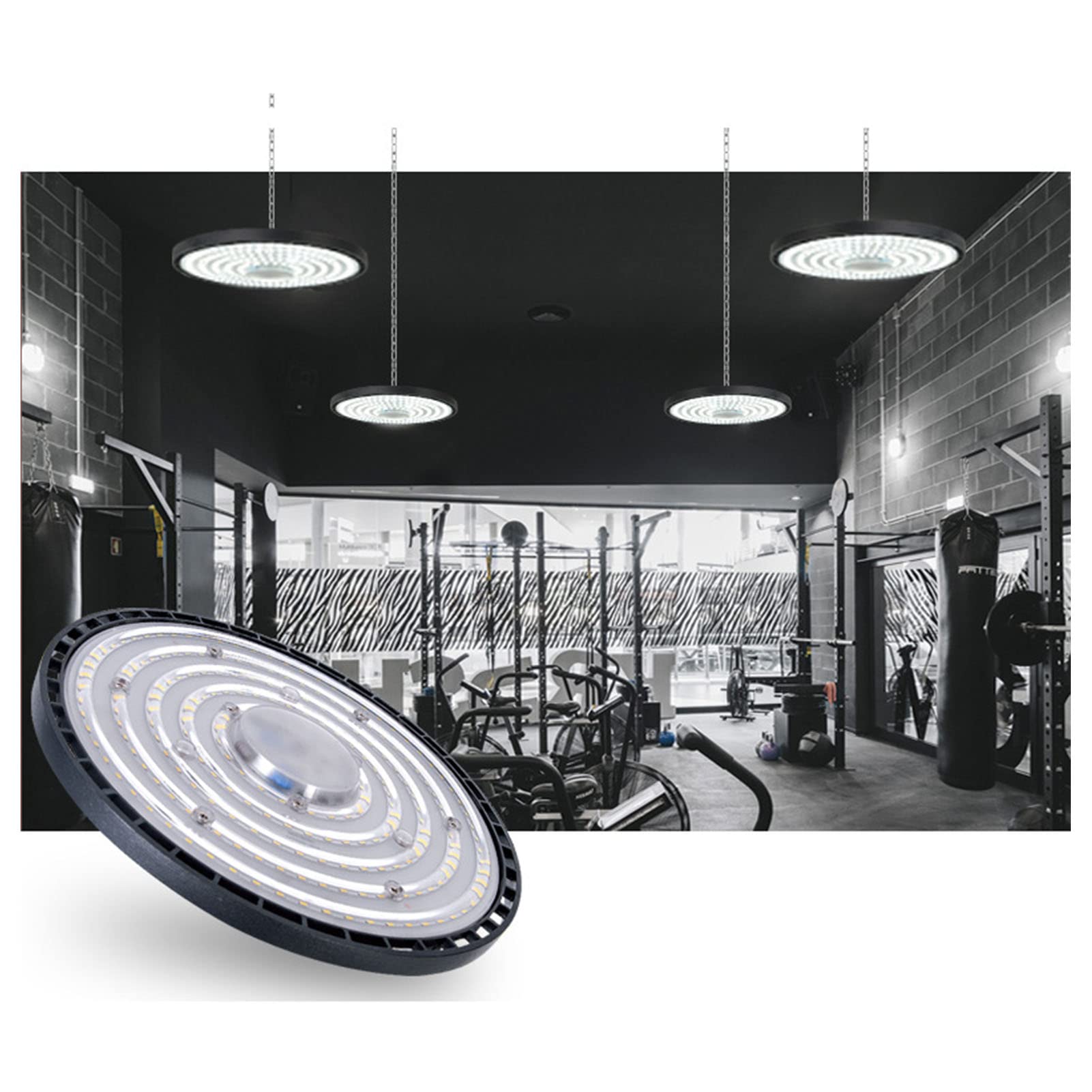 100W UFO LED Spotlight 6500K Cool White LED High Bay Light for Shop Garage Barn Warehouse — view 5